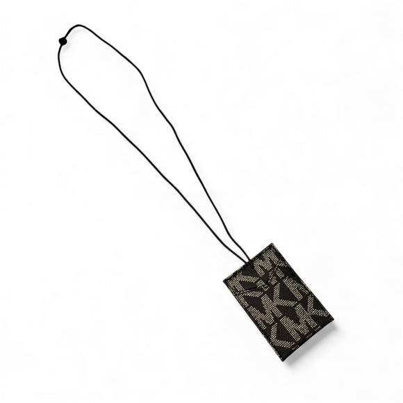 💰Michael Kors Designer Black and Gold Lanyard Card ID Holder - Picture 1 of 5